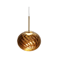 Tom Dixon Whirl led pendant light with Gold glass shade