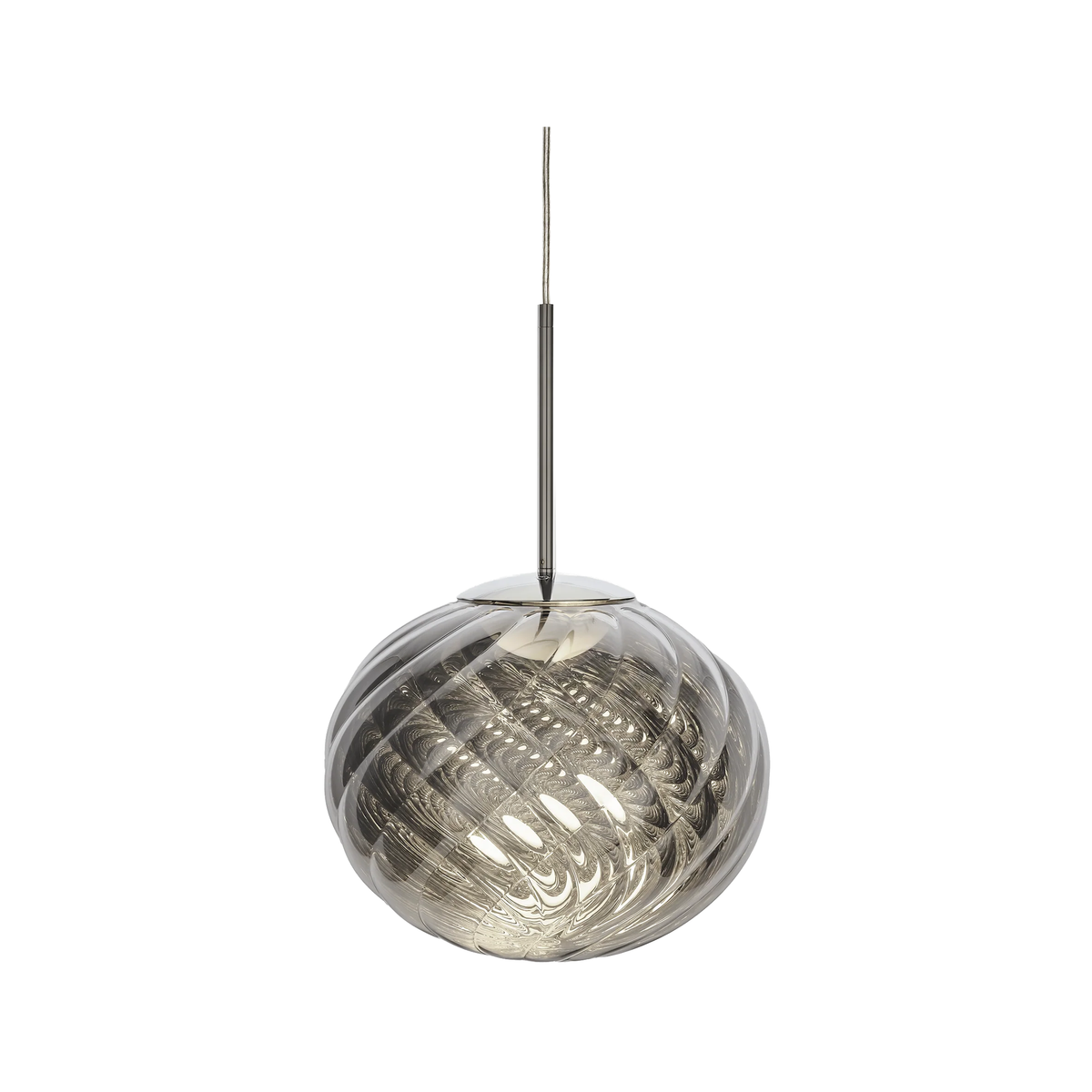Tom Dixon Whirl led pendant in silver glass