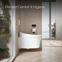 VEIL WALL-HUNG COMPACT ELONGATED SMART TOILET BOWL, DUAL FLUSH - robinsonco.ca