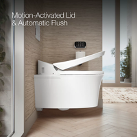 VEIL WALL-HUNG COMPACT ELONGATED SMART TOILET BOWL, DUAL FLUSH - robinsonco.ca