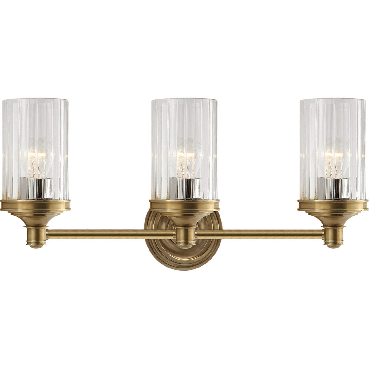ALEXA HAMPTON AVA 3-LIGHT 20-INCH WALL LIGHT WITH CLEAR GLASS SHADE