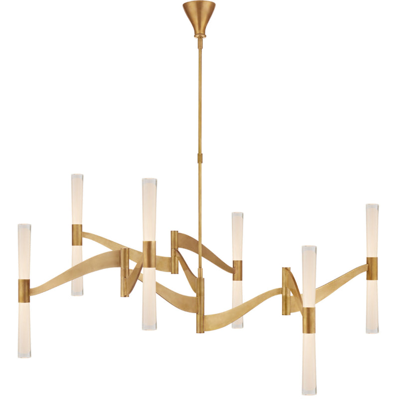 BRENTA 55-INCH GRANDE CHANDELIER WITH WHITE GLASS