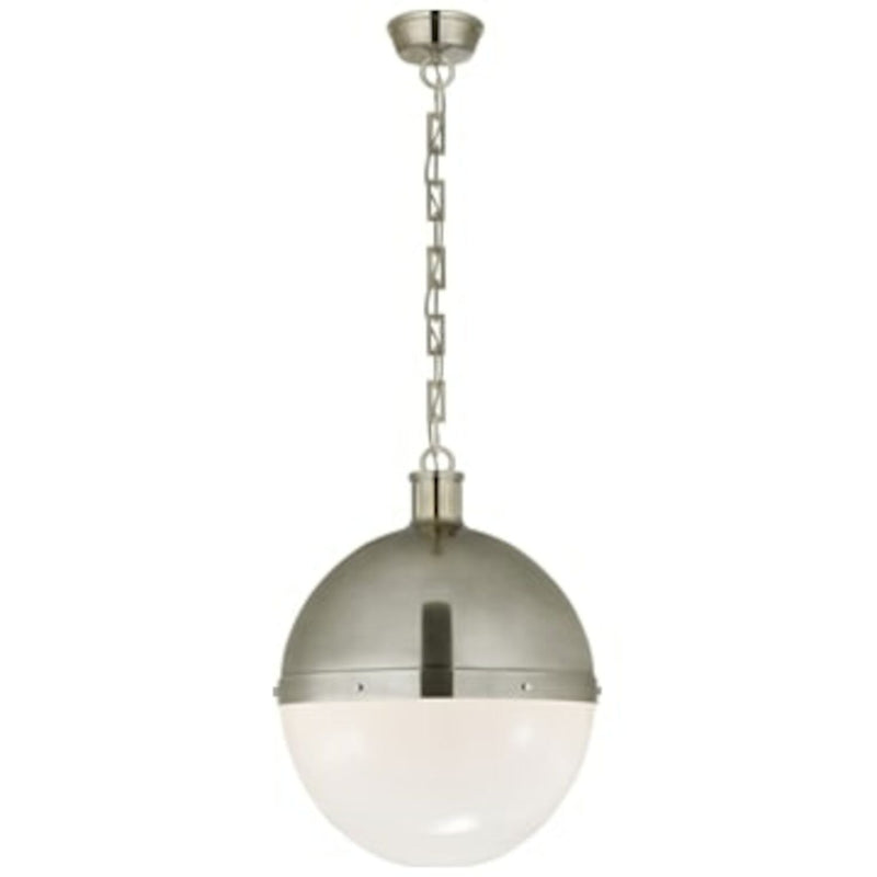 HICKS EXTRA LARGE 2 LIGHT PENDANT WITH WHITE GLASS