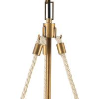 Close-up view of Alora Waverly Pendant Light in vintage brass finish