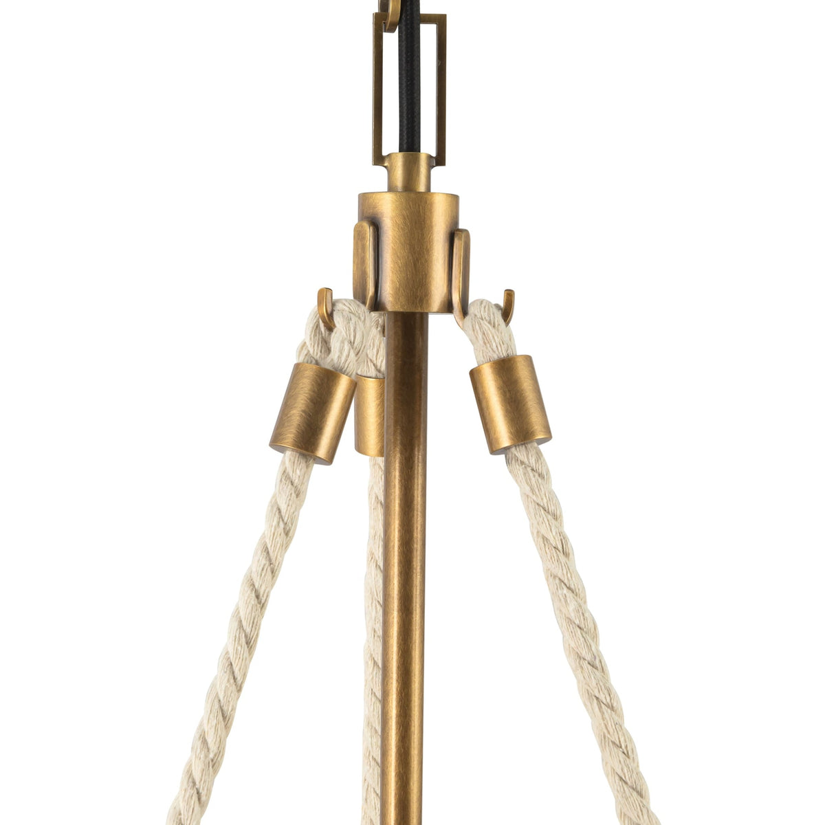 Close-up view of Alora Waverly Pendant Light in vintage brass finish