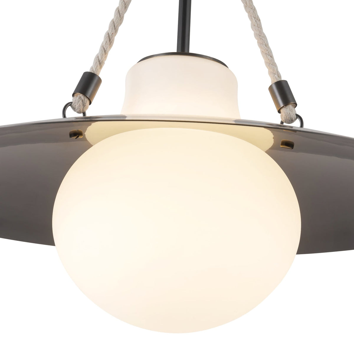 Close-up view of Alora Waverly Pendant Light in urban bronze finish