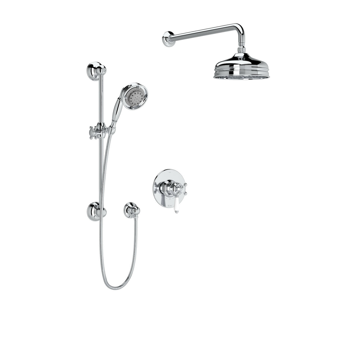 VIAGGIO 1/2" THERMOSTATIC & PRESSURE BALANCE 3 FUNCTION SYSTEM TRIM WITH INTEGRATED VOLUME CONTROL (PORCELAIN LEVER)