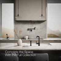 Kohler Purist two-hole kitchen sink faucet with matte black finish