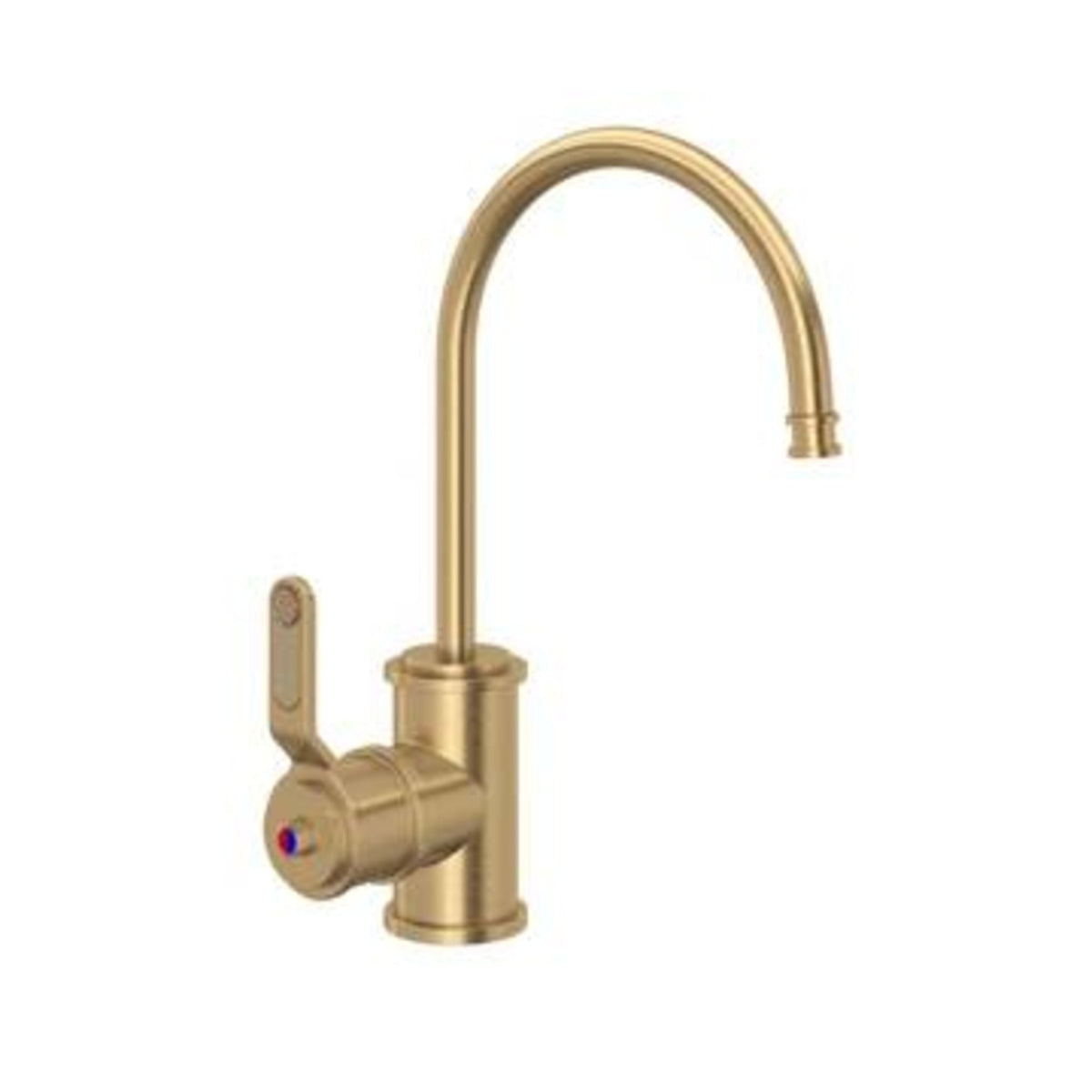 Perrin & Rowe Armstrong hot water and kitchen filter faucet in unlacquered brass finish