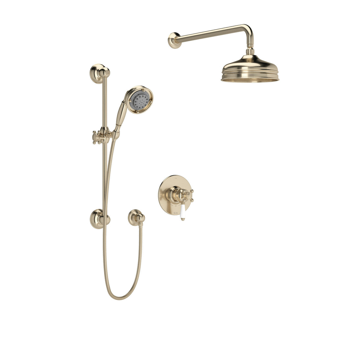 VIAGGIO 1/2" THERMOSTATIC & PRESSURE BALANCE 3 FUNCTION SYSTEM TRIM WITH INTEGRATED VOLUME CONTROL (PORCELAIN LEVER) - robinsonco.ca