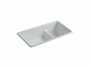 IRON/TONES® 33 X 18-3/4 X 9-5/8 INCHES TOP-/UNDER-MOUNT SMART DIVIDE® LARGE/MEDIUM KITCHEN SINK, Ice Grey, small