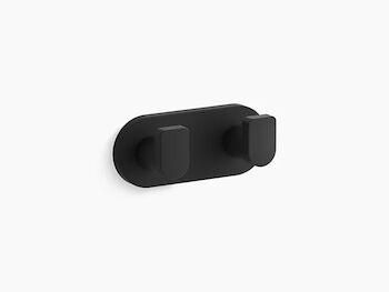 COMPOSED®DOUBLE ROBE HOOK, Matte Black, large