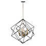 ARTISTRY 24-INCH FOUR LIGHT CHANDELIER, Matte Black and Harvest Brass, small