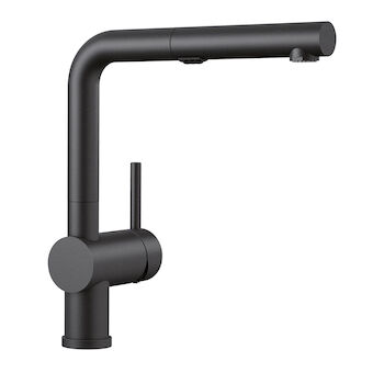 BLANCO LINUS LOW-ARC PULL-OUT DUAL SPRAY KITCHEN FAUCET, ANTHRACITE, large