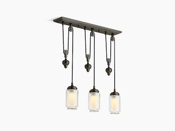 ARTIFACTS 3-LIGHT ADJUSTABLE LINEAR CHANDELIER, Oil Rubbed Bronze, large