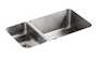 UNDERTONE® 31-1/2 X 18 X 9-3/4 INCHES UNDER-MOUNT HIGH/LOW DOUBLE-BOWL KITCHEN SINK, Stainless Steel, small