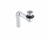 BATHROOM SINK OFFSET DRAIN WITH OPEN STRAINER, Polished Chrome, medium