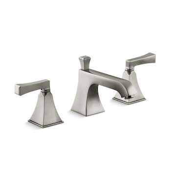 MEMOIRS STATELY WIDESPREAD BATHROOM SINK FAUCET WITH DECO LEVER HANDLES, Vibrant Brushed Nickel, large