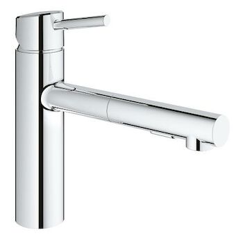 CONCETTO PULL OUT KITCHEN FAUCET, MEDIUM SPOUT, StarLight Chrome, large
