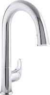 SENSATE® KITCHEN FAUCET WITH KOHLER® KONNECT™ AND VOICE-ACTIVATED TECHNOLOGY, Polished Chrome, medium