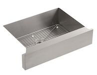 VAULT™ 29-1/2 X 21-1/4 X 9-5/16 INCHES UNDER-MOUNT SINGLE-BOWL KITCHEN SINK, STAINLESS STEEL WITH SHORT APRON FOR 30 CABINET, Stainless Steel, medium