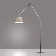 TOLOMEO MEGA FLOOR LAMP WITH 14-INCH DIFFUSER, Aluminum/Parchment, medium