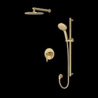 AMAHLE 1/2" THERMOSTATIC & PRESSURE BALANCE 3 FUNCTION SYSTEM TRIM WITH INTEGRATED VOLUME CONTROL, Antique Gold, medium