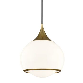 REESE 10" ONE LIGHT PENDANT, Aged Brass, large