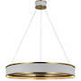 CONNERY 30-INCH RING LED CHANDELIER, Matte White and Antique-Burnished Brass, small