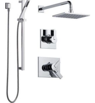DELTA VERO 17 SERIES SHOWER KIT WITH STOPS, Chrome, large