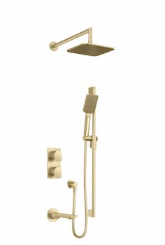 PETITE B04 COMPLETE 3-FUNCTION THERMOSTATIC PRESSURE BALANCED SHOWER KIT, Satin Brass, large