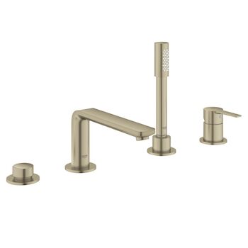 LINEARE 4-HOLE BATHTUB FAUCET WITH HANDSHOWER, Brushed Nickel, large
