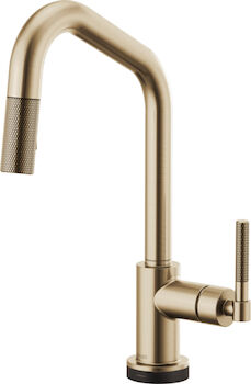 LITZE SMARTTOUCH® PULL-DOWN FAUCET WITH ANGLED SPOUT AND KNURLED HANDLE, Brilliance Luxe Gold, large