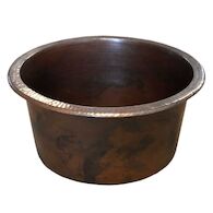 DIEGO 12-INCH ROUND BAR & PREP SINK, Antique Copper, medium