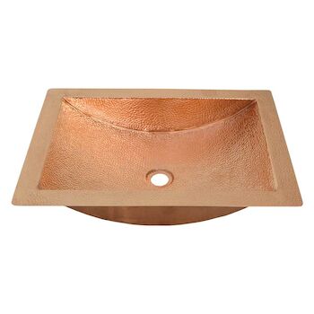 AVILA 21-INCH UNDERMOUNT BATHROOM SINK, CPS45, Polished Copper, large
