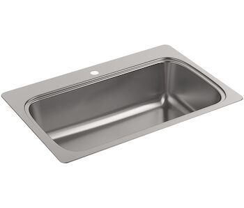 VERSE™ 33 X 22 X 9-5/16 INCHES TOP-MOUNT SINGLE-BOWL KITCHEN SINK, Stainless Steel, large
