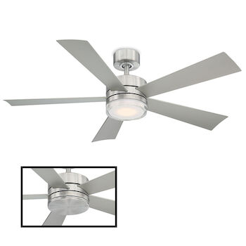 WYND 52-INCH 3000K LED CEILING FAN, Stainless Steel, large