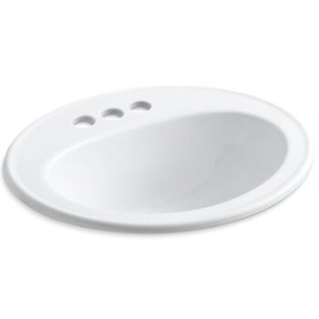 PENNINGTON® DROP-IN BATHROOM SINK WITH CENTERSET FAUCET HOLES, White, large