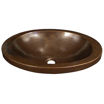 HIBISCUS 21-INCH ROUND DROP IN BATHROOM SINK, CPS43, Antique Copper, large