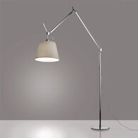 TOLOMEO MEGA FLOOR LAMP WITH 17-INCH DIFFUSER, Aluminum/Parchment, medium