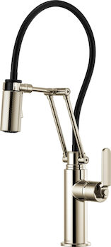 LITZE ARTICULATING FAUCET WITH INDUSTRIAL HANDLE, Polished Nickel, large