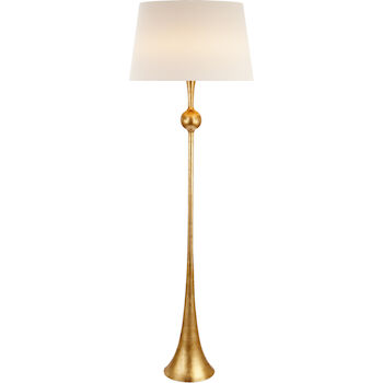 AERIN DOVER 1-LIGHT 64-INCH FLOOR LAMP WITH LINEN SHADE, Gold, large