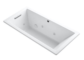 UNDERSCORE® RECTANGLE 66 X 32 INCHES DROP IN WHIRLPOOL WITH HEATER WITHOUT JET TRIM, White, large