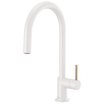 ODIN PULL-DOWN FAUCET WITH ARC SPOUT - LESS HANDLE, Matte White, large