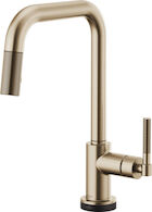 LITZE SMARTTOUCH® PULL-DOWN FAUCET WITH SQUARE SPOUT AND KNURLED HANDLE, Brilliance Luxe Gold, medium