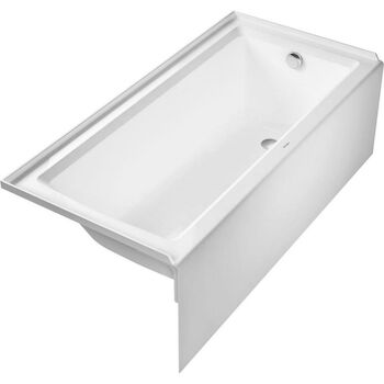 ARCHITEC ACRYLIC BATHTUB WITH 19.25 INCH PANEL HEIGHT AND RIGHT DRAIN, White, large
