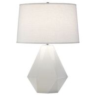 LILY DELTA TABLE LAMP, Lily Glazed Ceramic with Polished Nickel Accents, medium