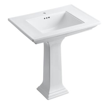 MEMOIRS® STATELY 30-INCH PEDESTAL BATHROOM SINK WITH SINGLE FAUCET HOLE, White, large