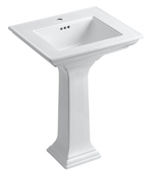 MEMOIRS® STATELY 24-INCH PEDESTAL BATHROOM SINK WITH SINGLE FAUCET HOLE, White, large