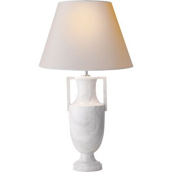 ALEXA HAMPTON BURT 27-INCH TABLE LAMP WITH NATURAL PAPER SHADE, White Marble, large